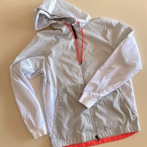 Under Armour Mens Legacy Windbreaker Jacket Light Gray Hooded Small NWOT